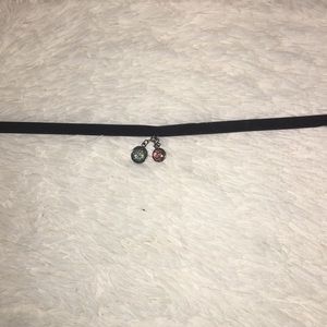 Black choker with two charms